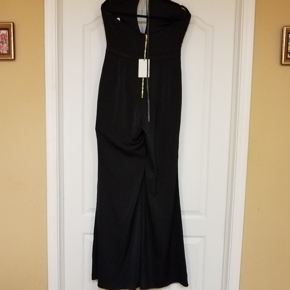 ALEXIS JUMPSUIT,BLACK WIDE LEGS SIZE L - Picture 4 of 12